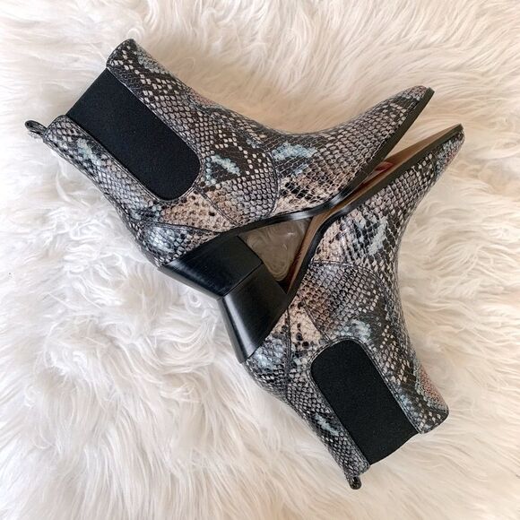 PAIGE Willa Chelsea style multicolor snake print leather bootie NWOT size 6.5 - Picture 4 of 9